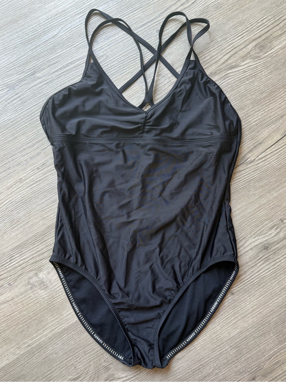 Speedo One Piece Swimsuit Womens M Black PowerFLEX Strappy Back